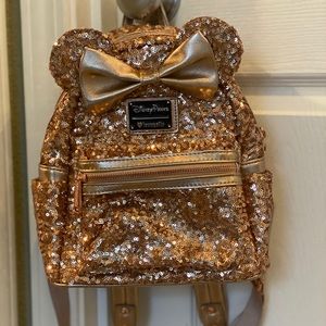 Rose Gold Minnie Mouse Loungefly Backpack